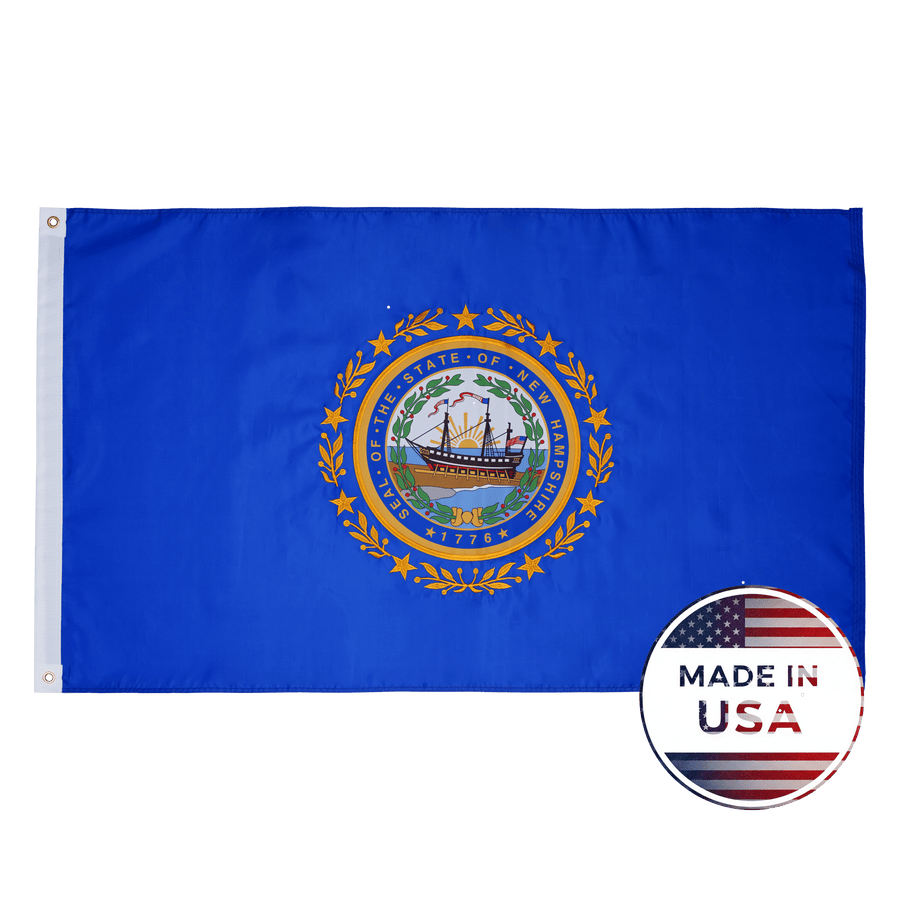 New Hampshire State Flag shown flat