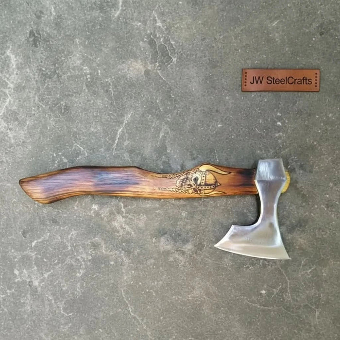 Handmade Viking Bearded Axe – Stainless Steel Head with Engraved Hardwood Handle | JW SteelCrafts