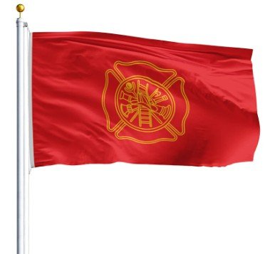 American-made 3x5 firefighter flag crafted from durable 200-denier nylon