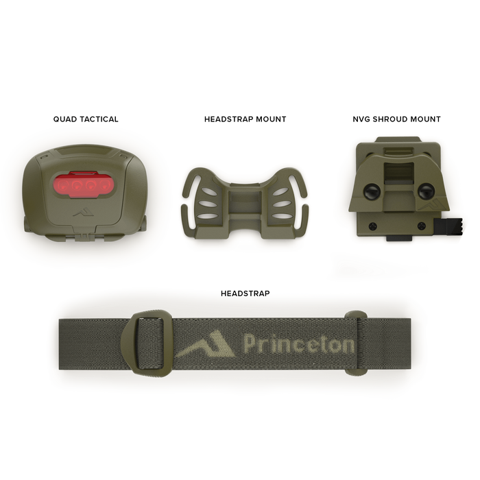 Princeton Tec Quad Tactical MPLS | 78 Lumens Headlamp | Made in USA