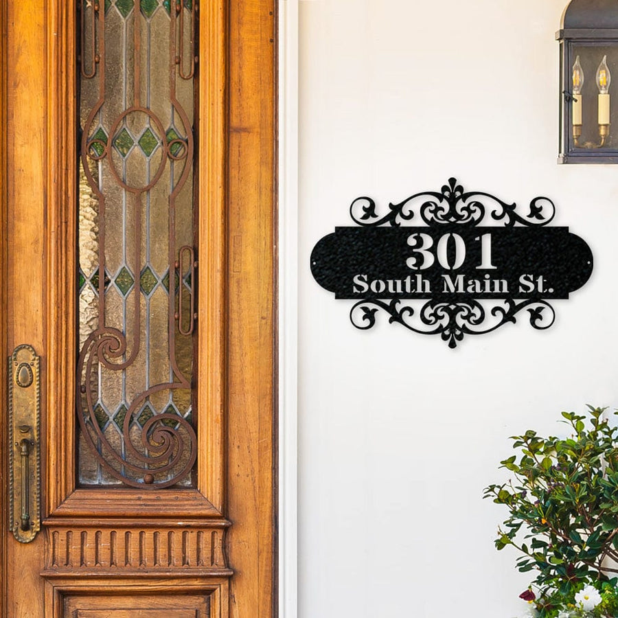 Ornate Address Plaque Metal Sign