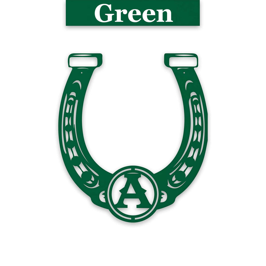 Ornate Lucky Horseshoe with Initial Metal Sign