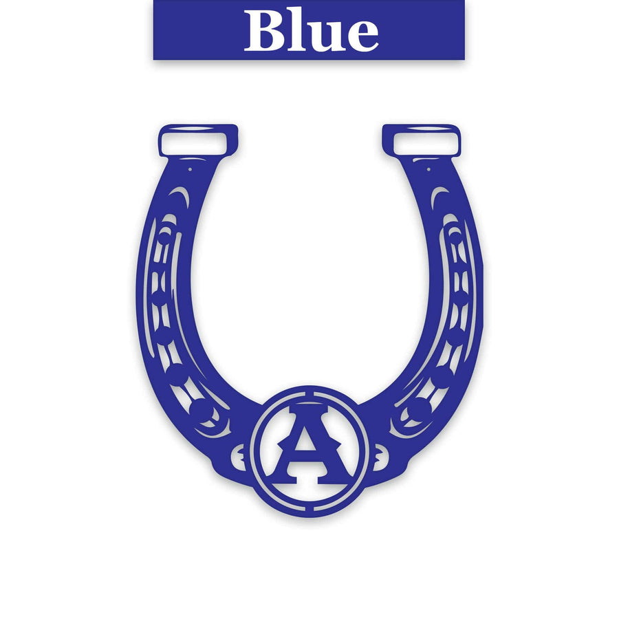 Ornate Lucky Horseshoe with Initial Metal Sign