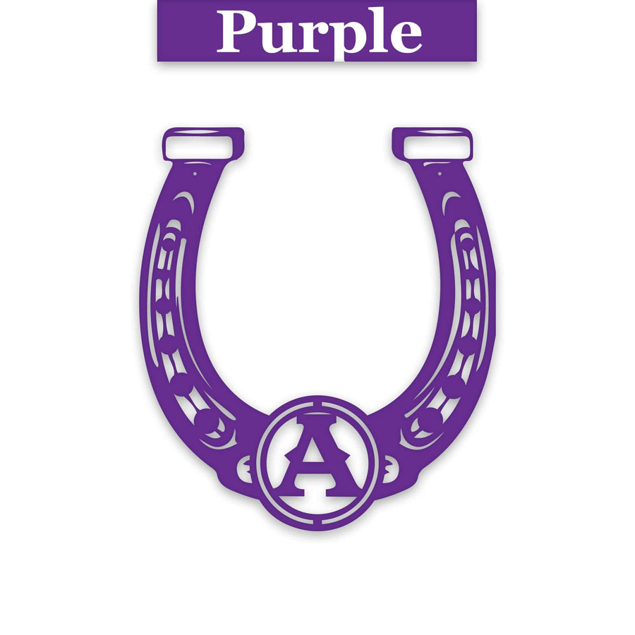 Ornate Lucky Horseshoe with Initial Metal Sign
