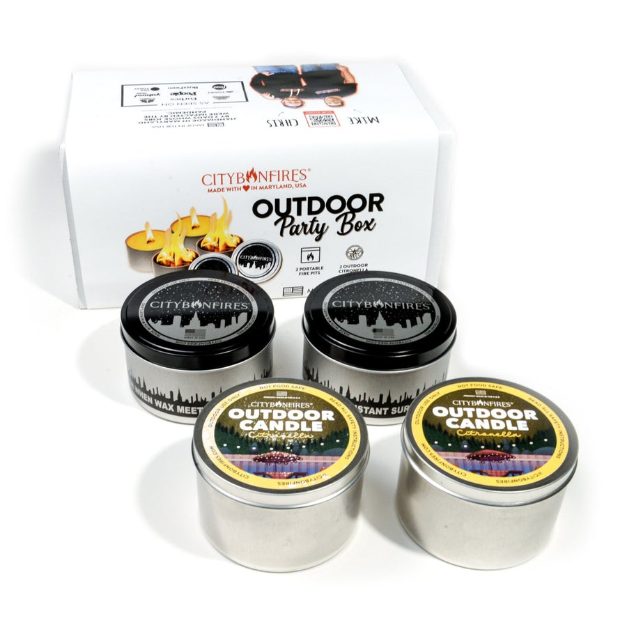 Outdoor Party Box with two bonfires and two citronella candles