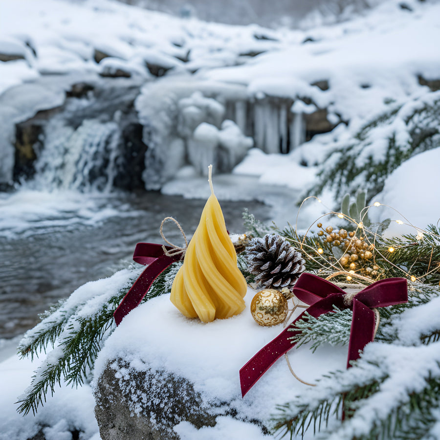 Modern Tree Beeswax Candle