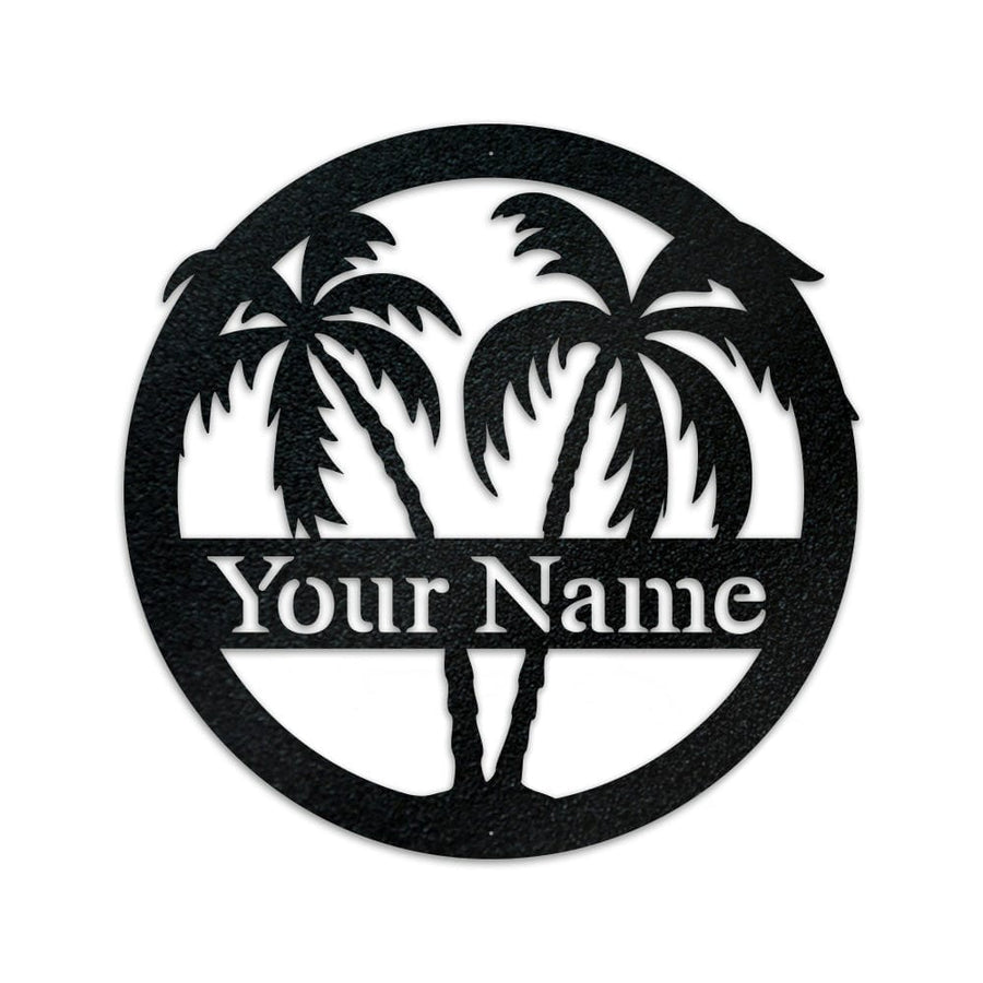 Palm Trees 2 Metal Monogram Sign For Ocean Lovers