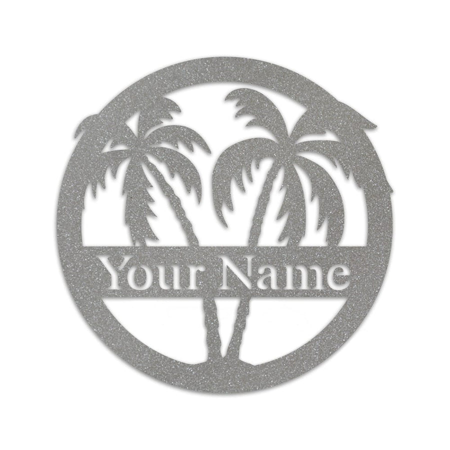 Palm Trees 2 Metal Monogram Sign For Ocean Lovers