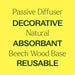 passive diffuser, natural, beech wood base. 