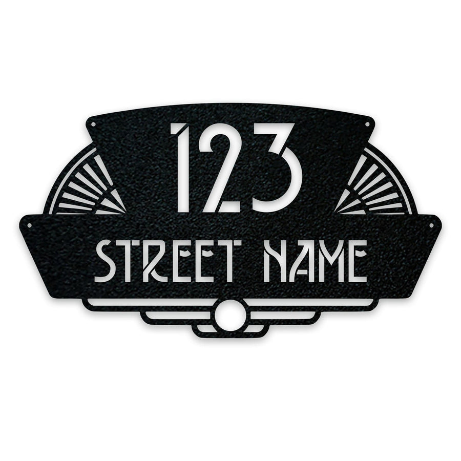 Personalized Art Deco Address Metal Sign