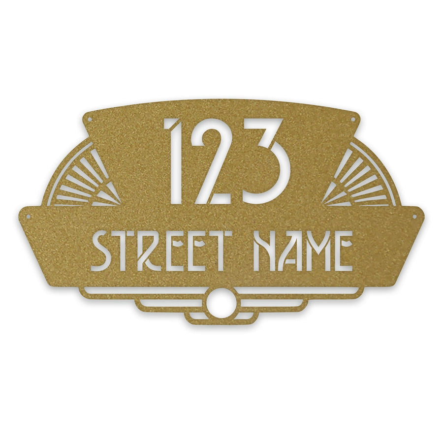 Personalized Art Deco Address Metal Sign
