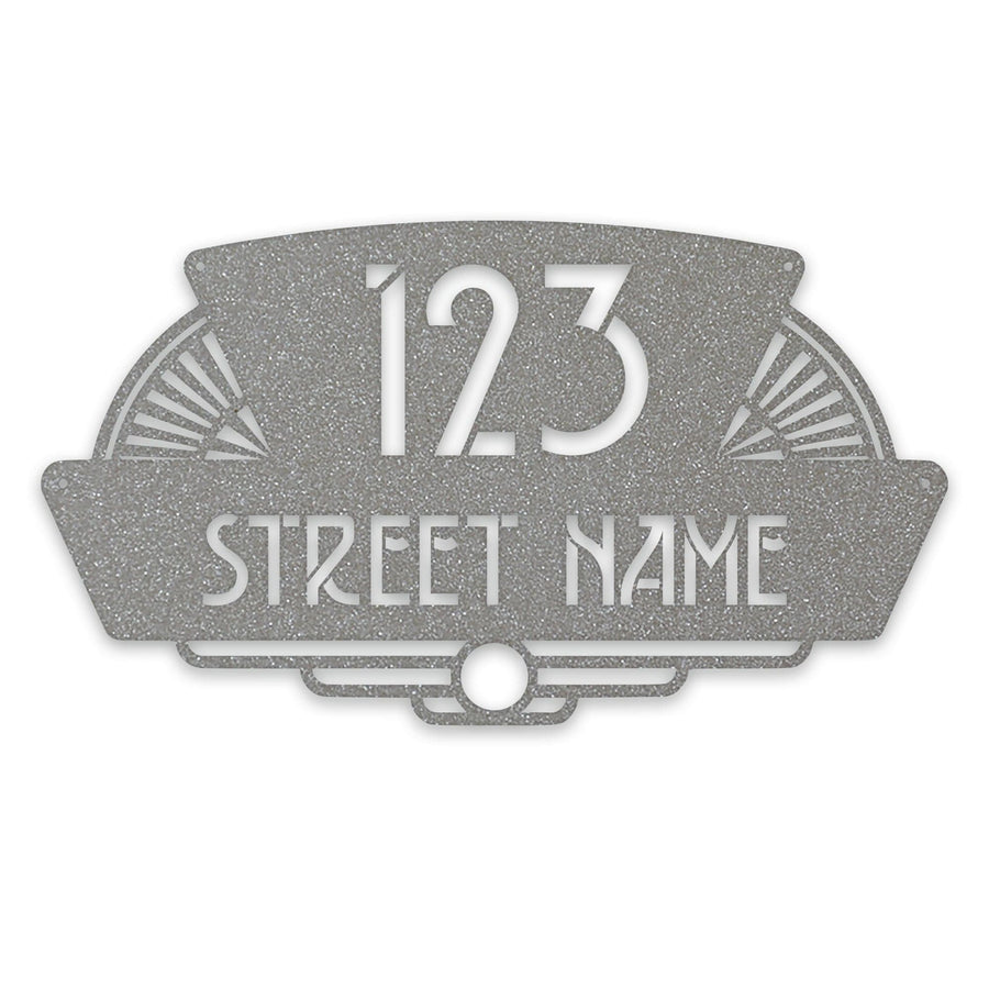 Personalized Art Deco Address Metal Sign