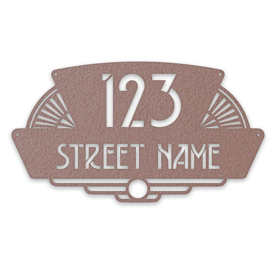 Personalized Art Deco Address Metal Sign