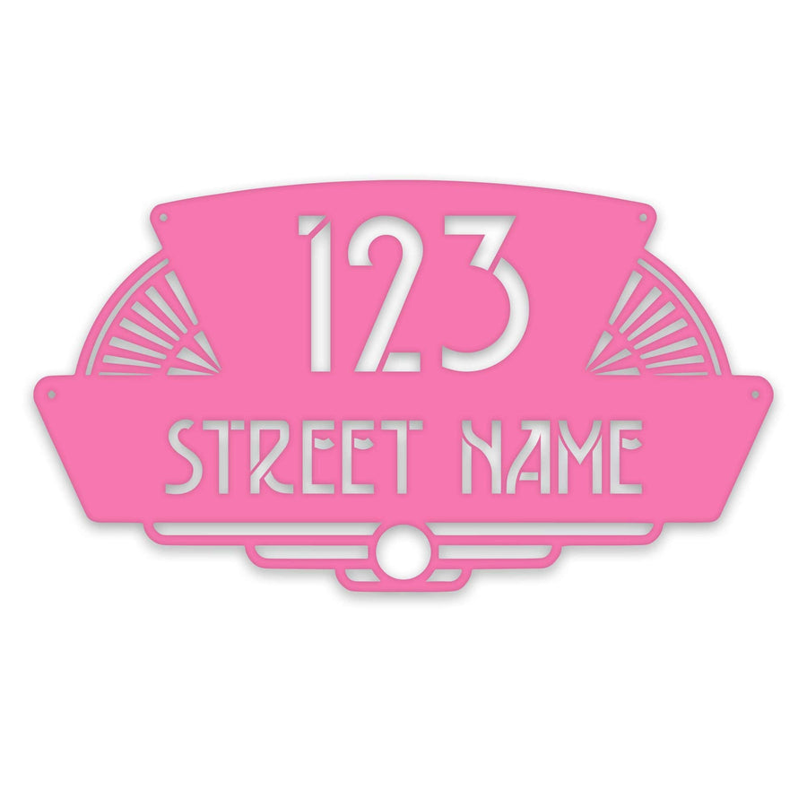 Personalized Art Deco Address Metal Sign