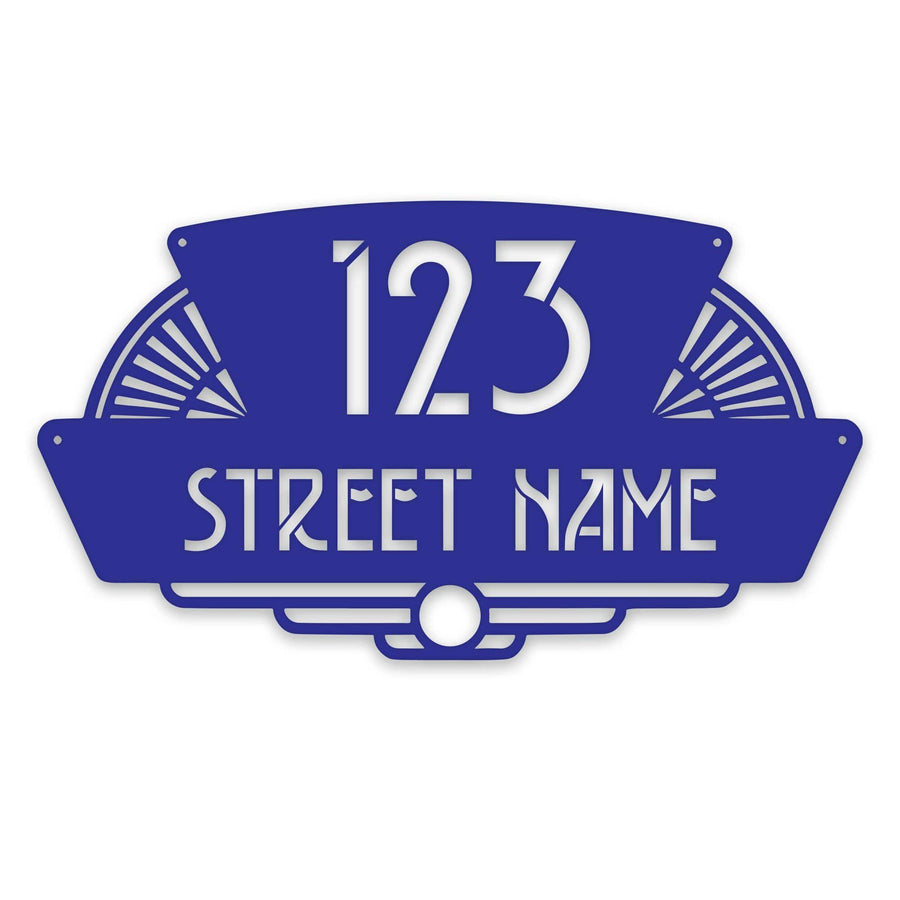 Personalized Art Deco Address Metal Sign
