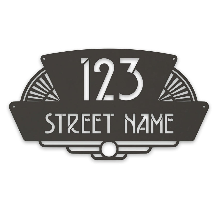 Personalized Art Deco Address Metal Sign