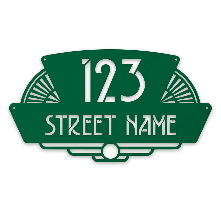 Personalized Art Deco Address Metal Sign