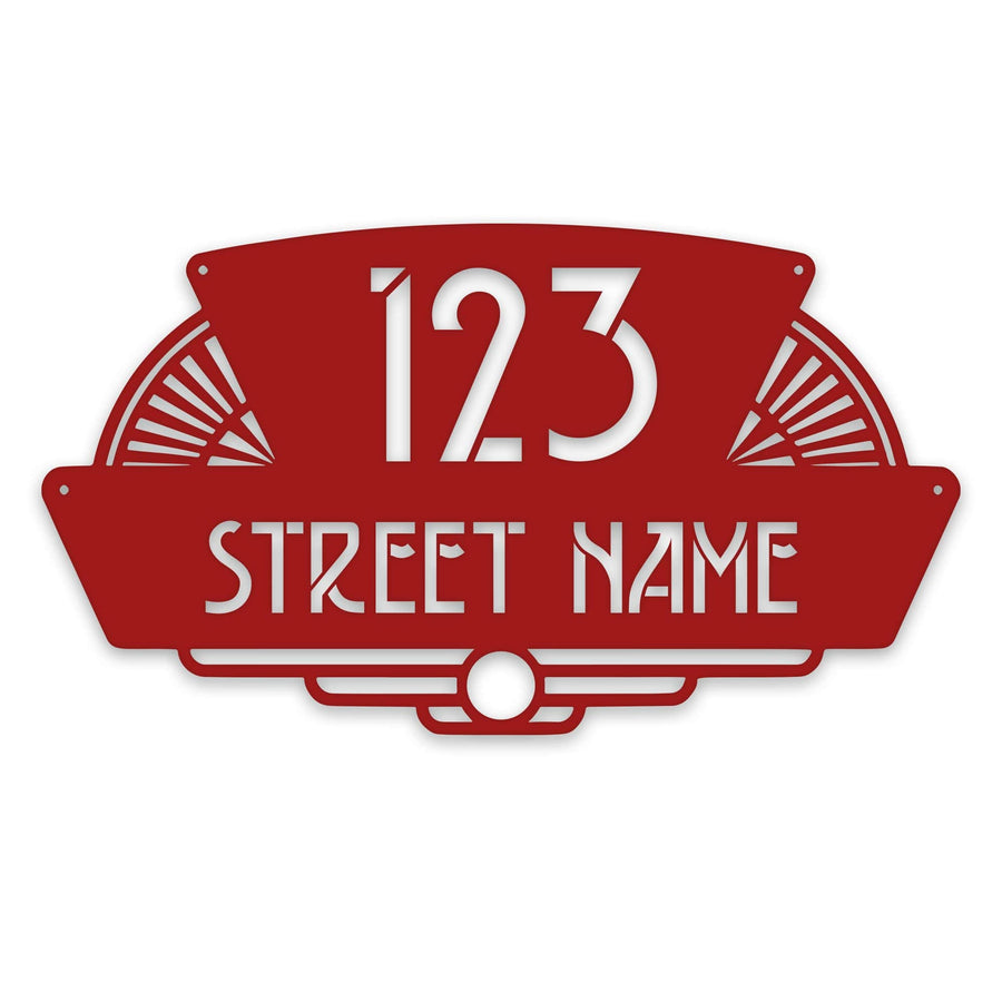 Personalized Art Deco Address Metal Sign