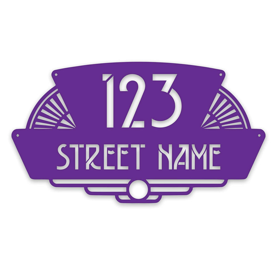 Personalized Art Deco Address Metal Sign