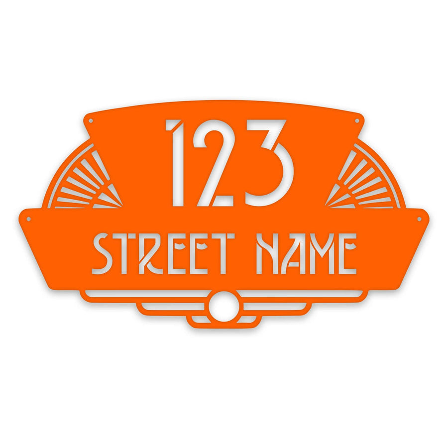 Personalized Art Deco Address Metal Sign
