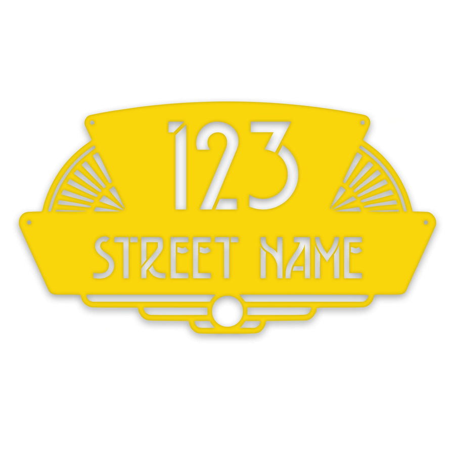 Personalized Art Deco Address Metal Sign