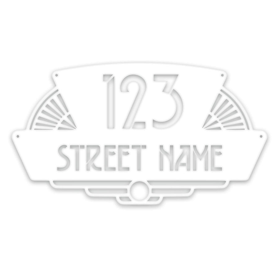 Personalized Art Deco Address Metal Sign