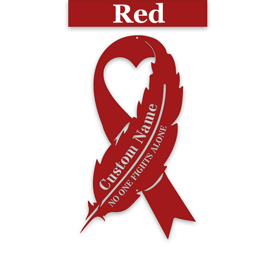 Personalized Awareness Ribbon Metal Sign