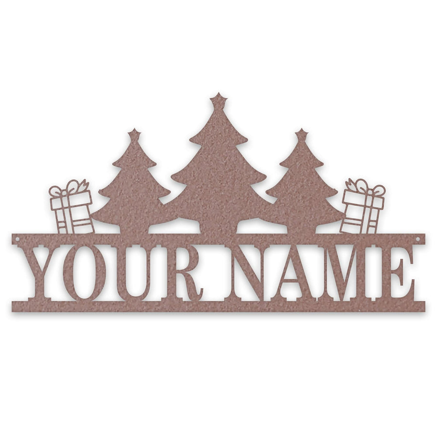 Personalized Christmas Name Plate - Custom Holiday Sign | Metal Christmas Plaque
