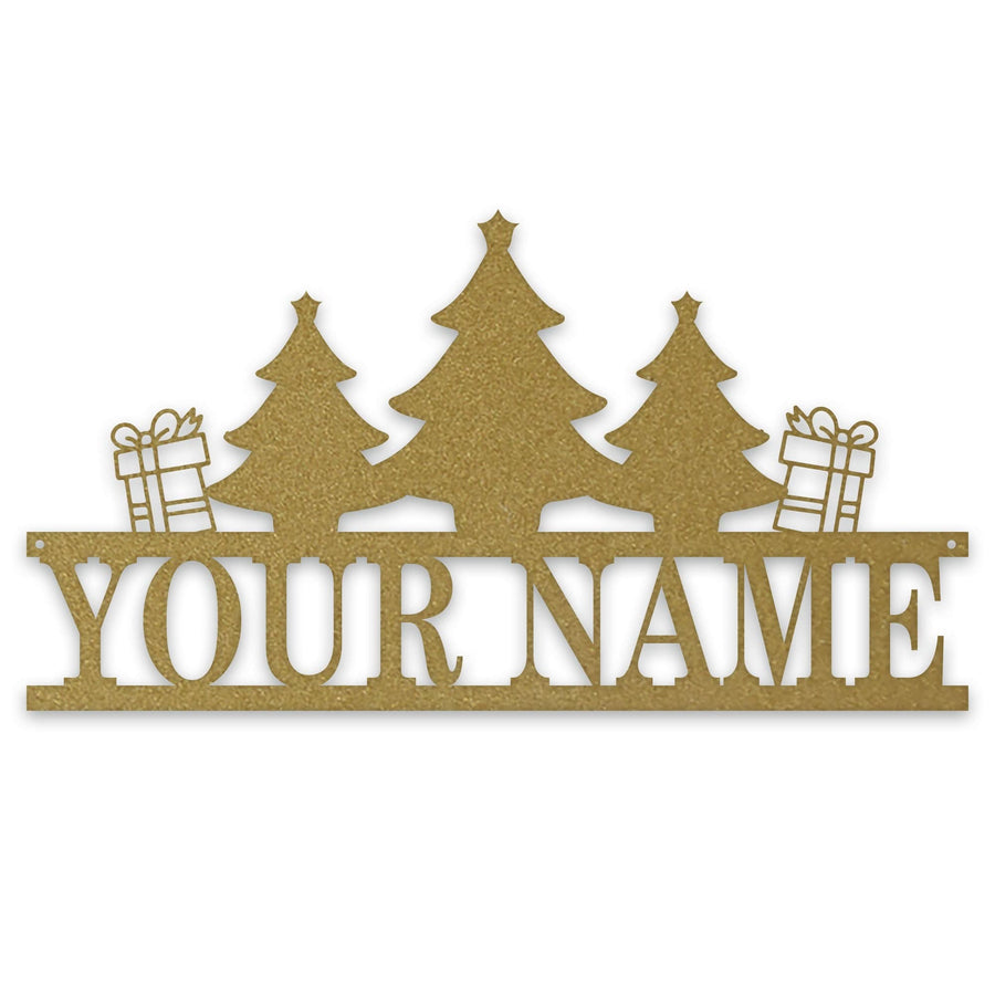 Personalized Christmas Name Plate - Custom Holiday Sign | Metal Christmas Plaque