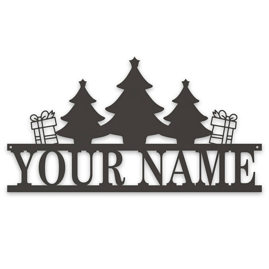 Personalized Christmas Name Plate - Custom Holiday Sign | Metal Christmas Plaque