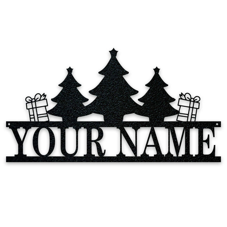 Personalized Christmas Name Plate - Custom Holiday Sign | Metal Christmas Plaque