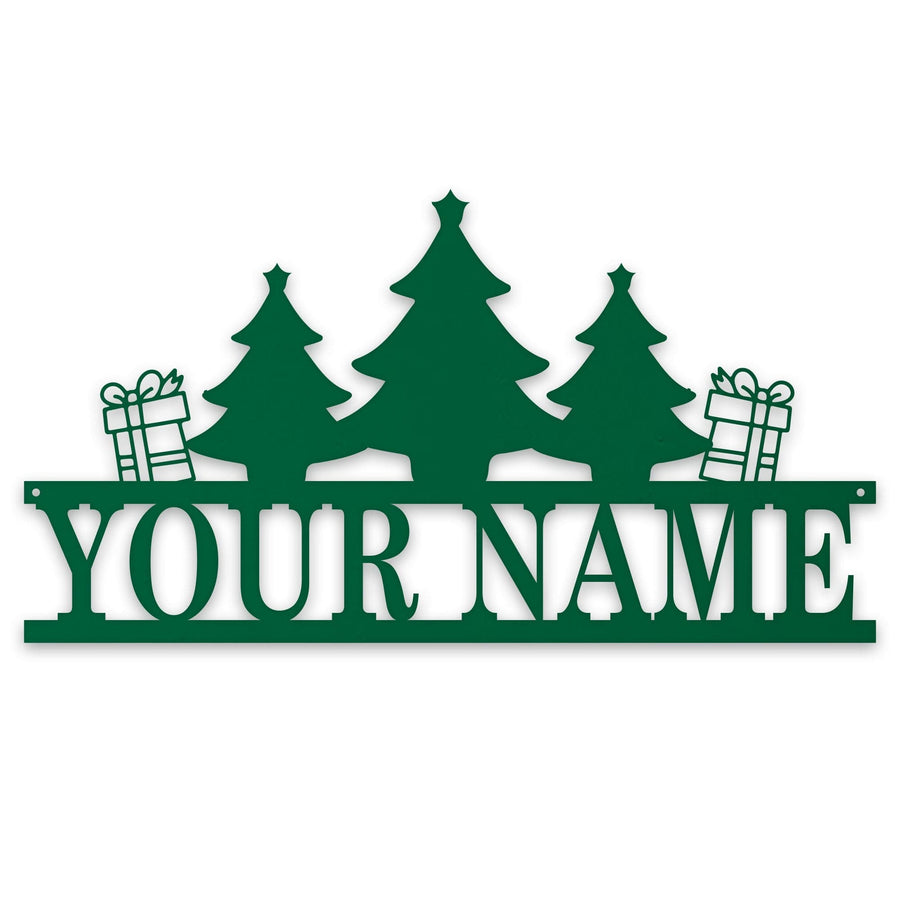 Personalized Christmas Name Plate - Custom Holiday Sign | Metal Christmas Plaque