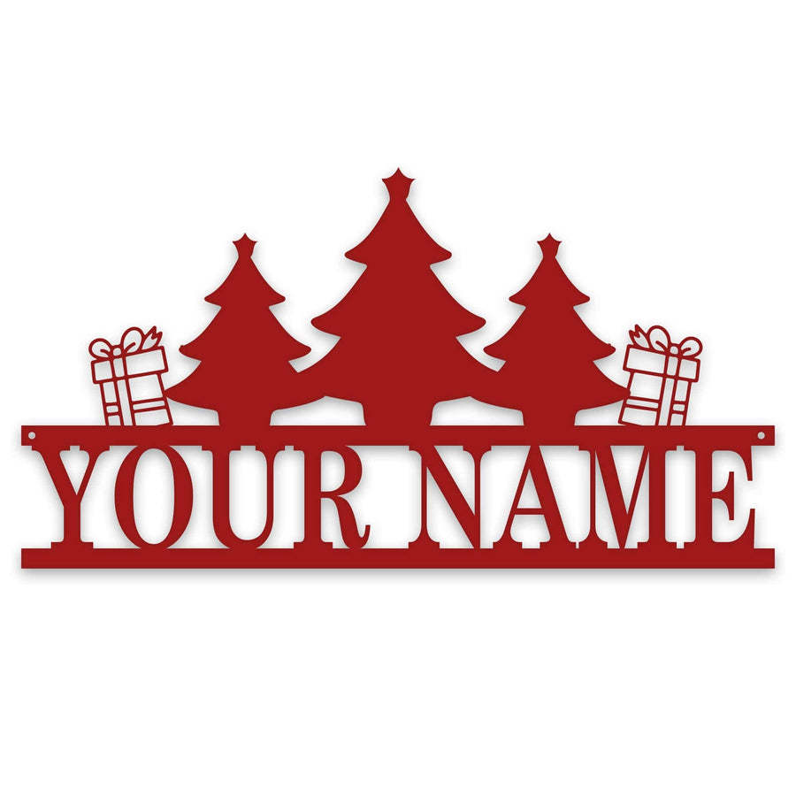 Personalized Christmas Name Plate - Custom Holiday Sign | Metal Christmas Plaque