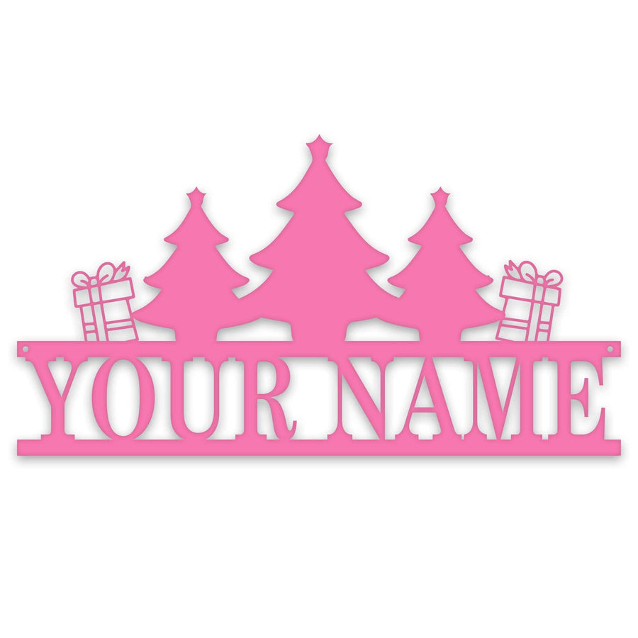 Personalized Christmas Name Plate - Custom Holiday Sign | Metal Christmas Plaque