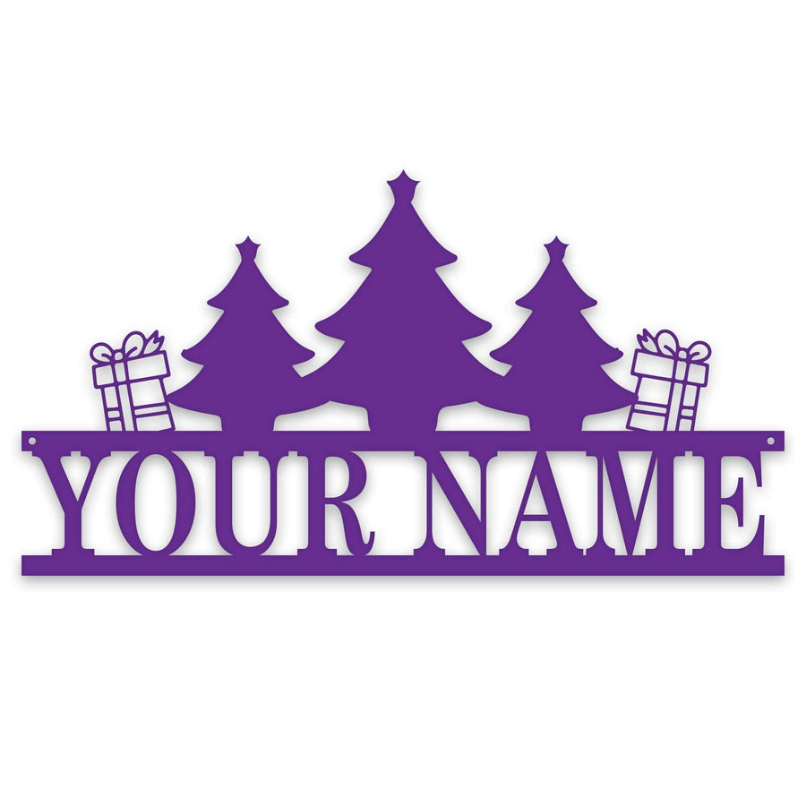 Personalized Christmas Name Plate - Custom Holiday Sign | Metal Christmas Plaque