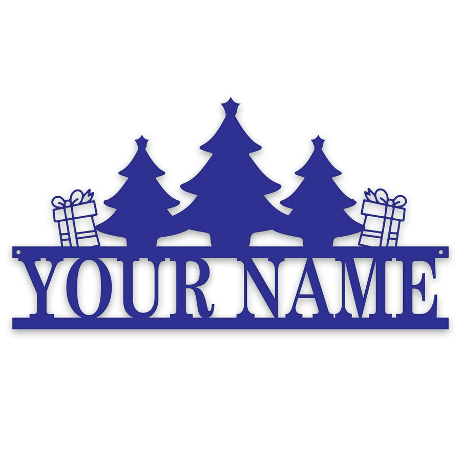 Personalized Christmas Name Plate - Custom Holiday Sign | Metal Christmas Plaque