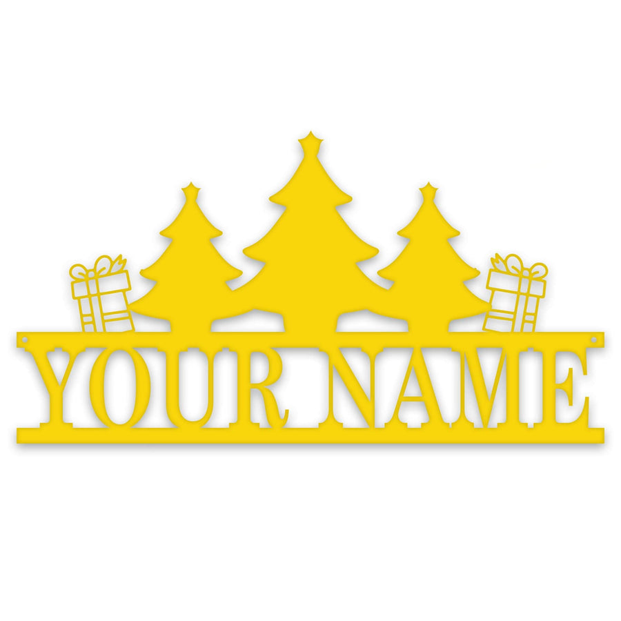 Personalized Christmas Name Plate - Custom Holiday Sign | Metal Christmas Plaque