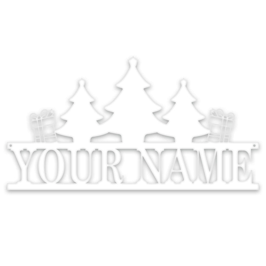 Personalized Christmas Name Plate - Custom Holiday Sign | Metal Christmas Plaque