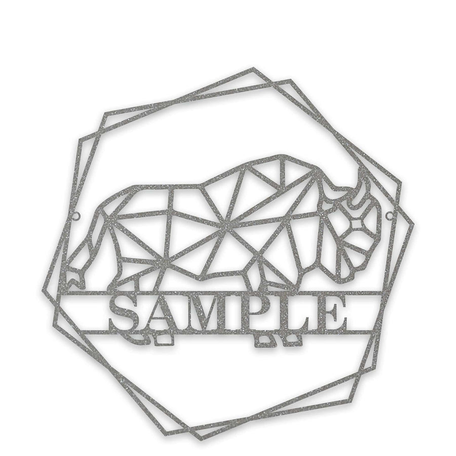 Personalized Geometrix Bison Metal Sign