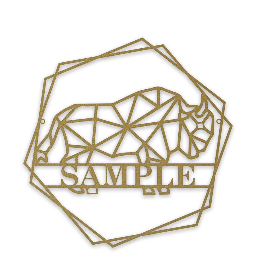 Personalized Geometrix Bison Metal Sign