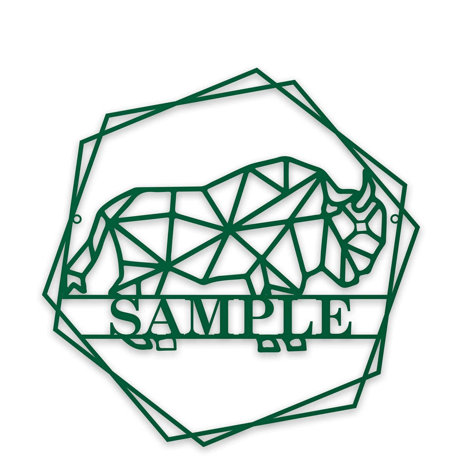 Personalized Geometrix Bison Metal Sign