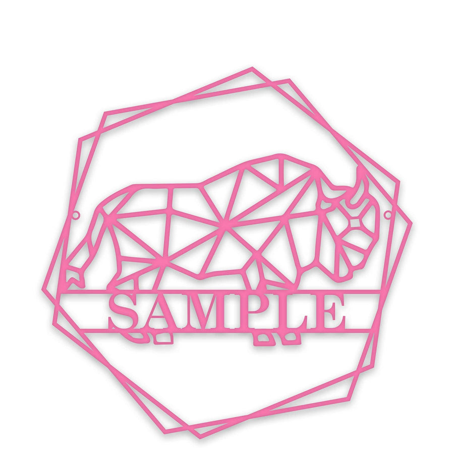 Personalized Geometrix Bison Metal Sign