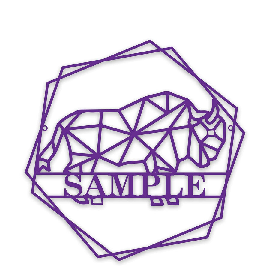 Personalized Geometrix Bison Metal Sign