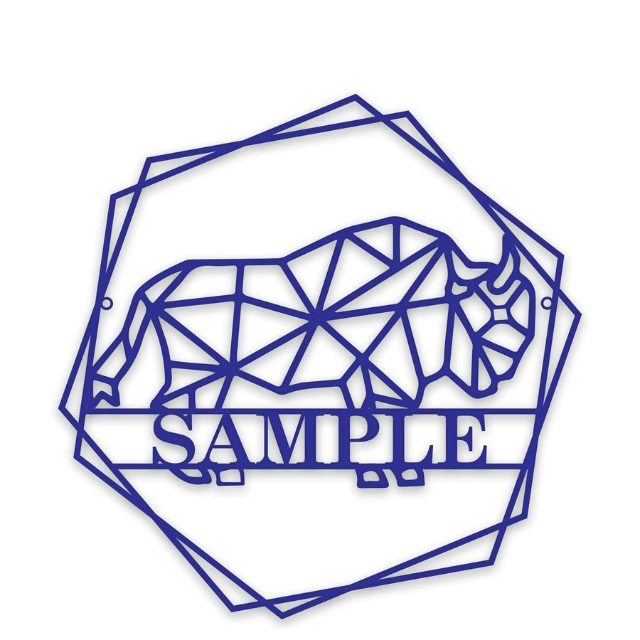 Personalized Geometrix Bison Metal Sign