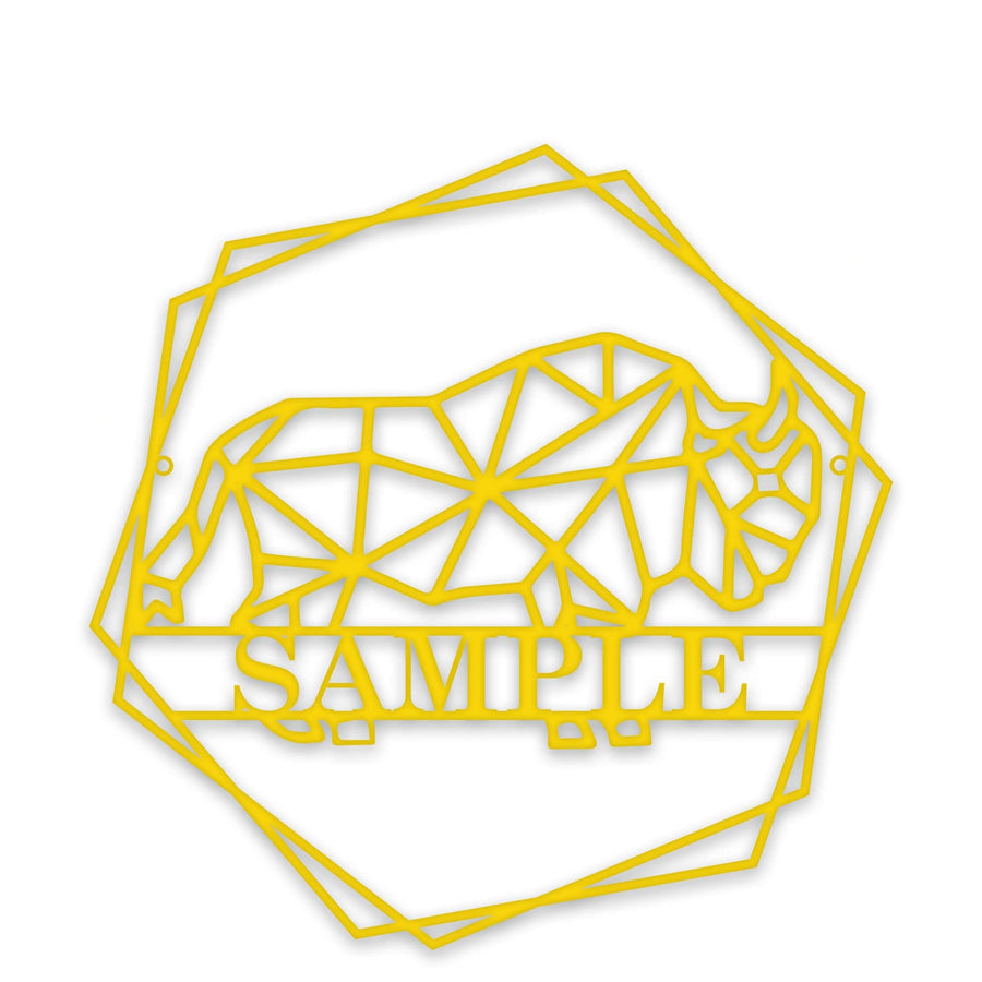 Personalized Geometrix Bison Metal Sign