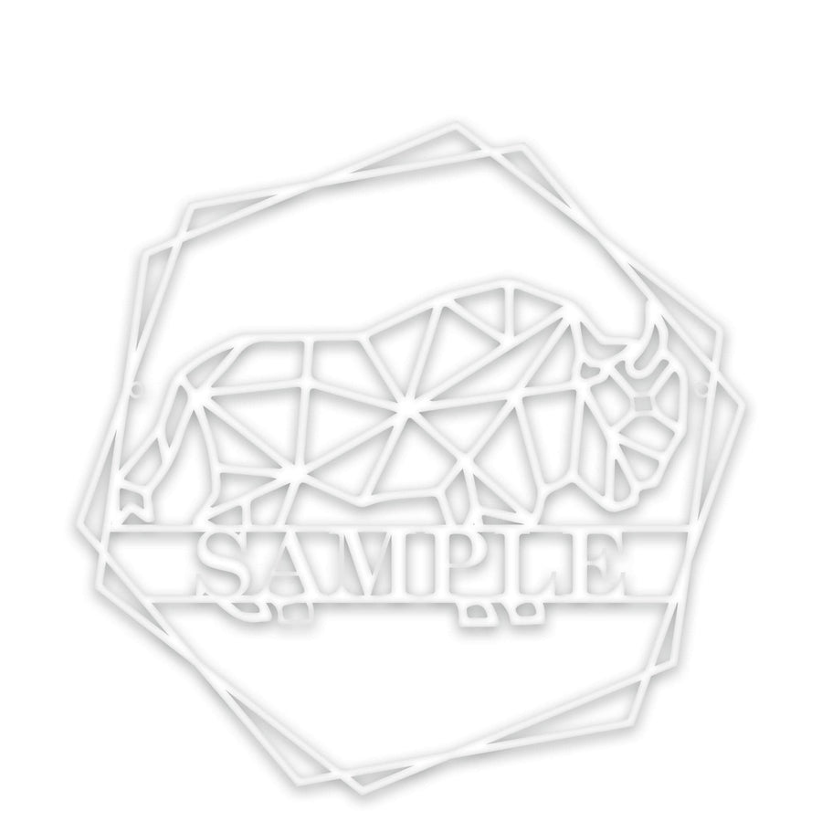 Personalized Geometrix Bison Metal Sign