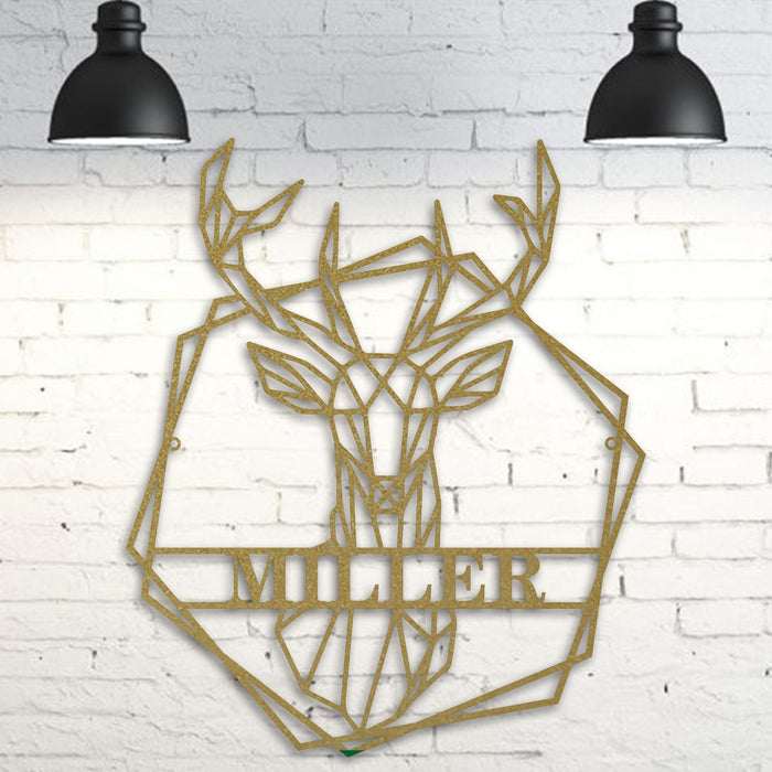 Personalized Geometrix Buck Metal Sign