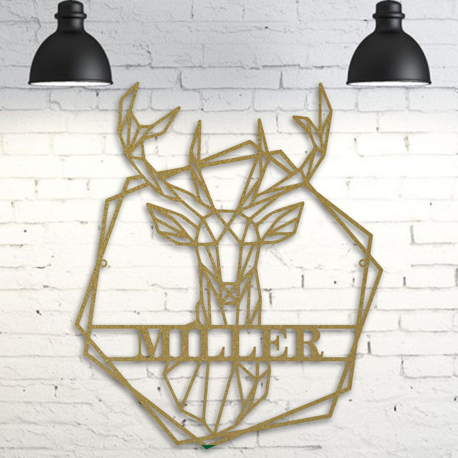 Personalized Geometrix Buck Metal Sign