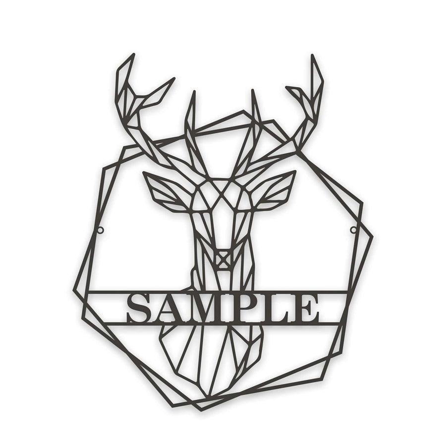 Personalized Geometrix Buck Metal Sign