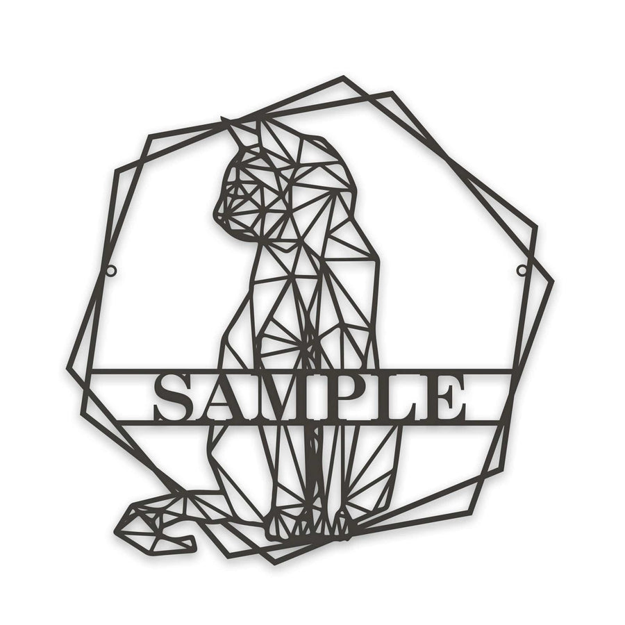 Personalized Geometrix Cat Metal Sign